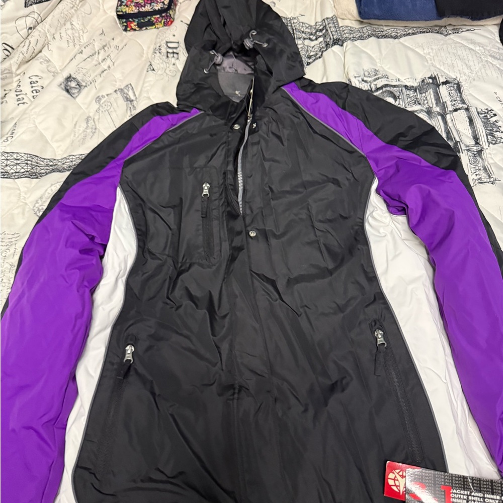 Rothschild Black and Purple Women's Ski Jacket